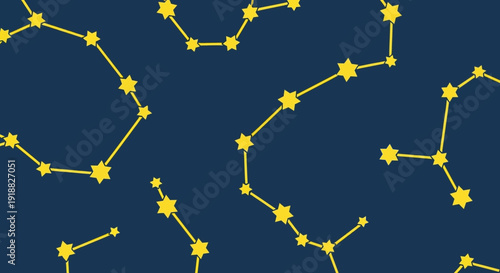 constellation pattern with yellow stars on dark blue