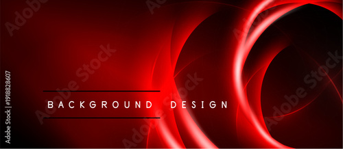 Abstract red design. Glowing lines create dynamic shapes over dark background. Text reads background design. Modern, sleek aesthetic.