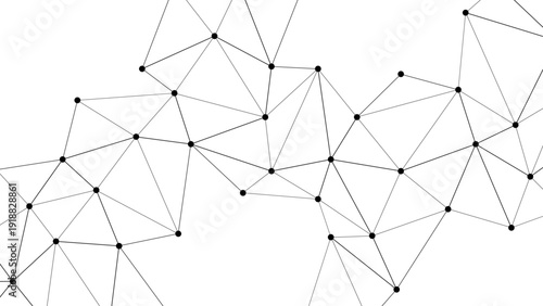 Vector Abstract digital network of interconnected nodes and lines. Represents connectivity and data flow in a minimalist style. Ideal for technology, communications and innovation.