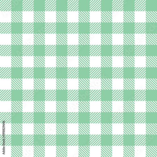 Mint Green and White Gingham Seamless Pattern Background
