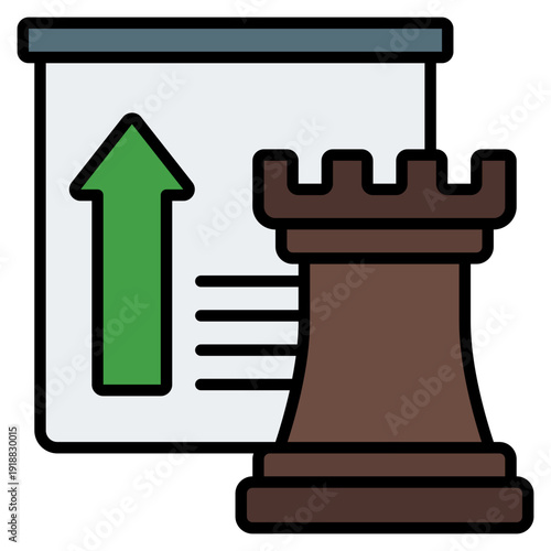 Business Growth Strategy Filled Line Icon Vector