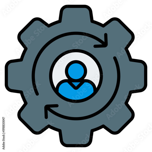 Change Management Filled Line Icon Vector