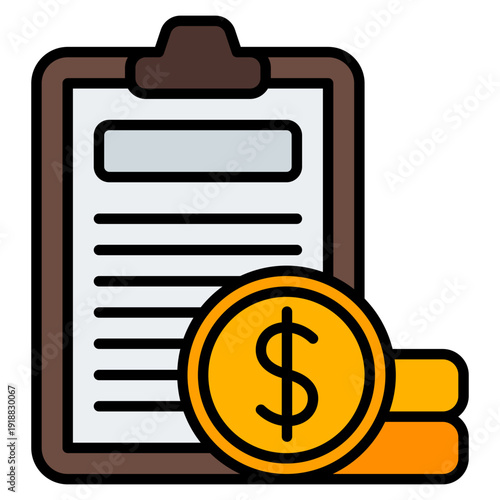 Business Budgeting Strategy Filled Line Icon Vector