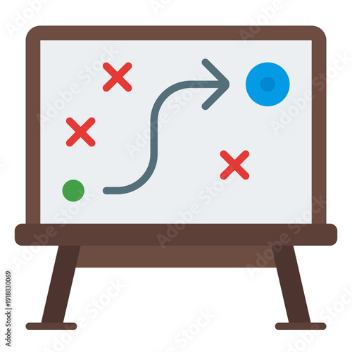 Business Strategy Map Flat Icon Vector