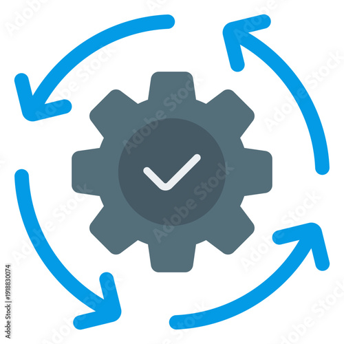 Process Optimization Flat Icon Vector