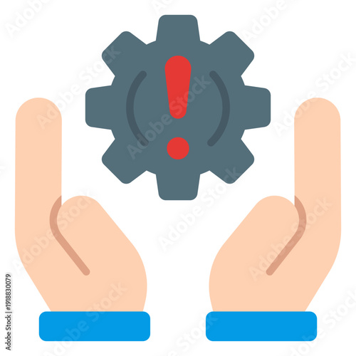 Risk Management Strategy Flat Icon Vector