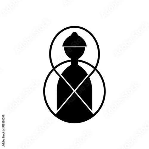 Anti discrimination icon black silhouette human figure equality diversity inclusion vector illustration
