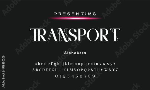 Elegant and modern serif alphabet font uppercase and number fonts victorian typeface