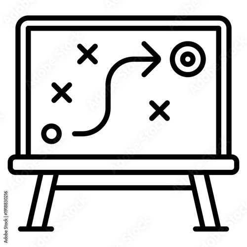 Strategy Map Line Icon Vector