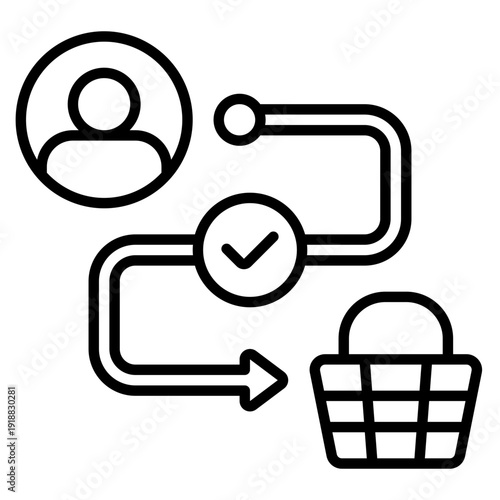Customer Journey Line Icon Vector