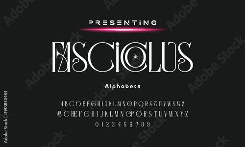 Elegant and modern serif alphabet font uppercase and number fonts victorian typeface