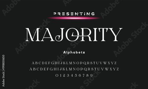 Elegant and modern serif alphabet font uppercase and number fonts victorian typeface