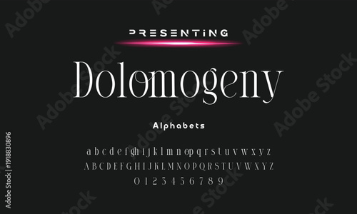 Elegant and modern serif alphabet font uppercase and number fonts victorian typeface