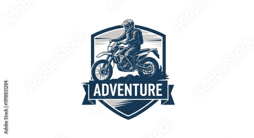 Motorcycle Rider Adventure Logo Design.