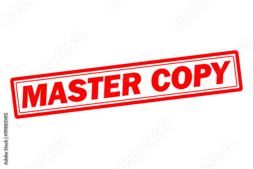 MASTER COPY - Red Rubber Stamp with text MASTER COPY
