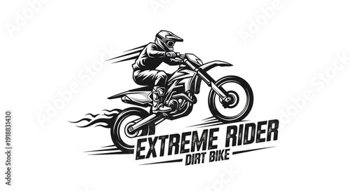 Motorcycle Rider Dirt Bike Action.