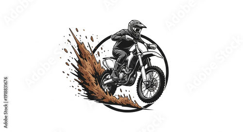 Motorcycle Rider Dirt Bike Racing.