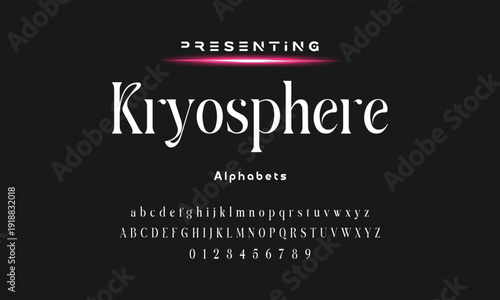 Elegant and modern serif alphabet font uppercase and number fonts victorian typeface