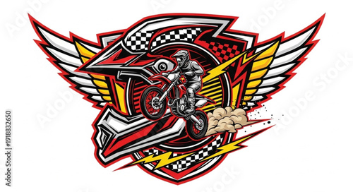 Motorcycle Racing Logo Design Element.