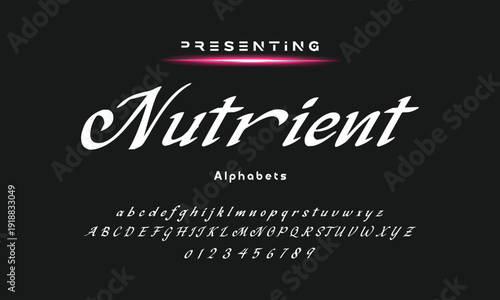 Elegant and modern serif alphabet font uppercase and number fonts victorian typeface