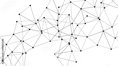 Vector Intricate network of interconnected dots and lines, representing connectivity, technology, and complex systems, conveying a sense of digital world and technological advancement Design