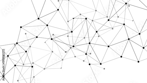 Vector Abstract network of interconnected lines and nodes representing data flow, connectivity, and digital structures, conveying concepts of communication, technology, and global networks. Design