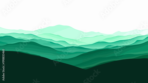 Vector Serene abstract emerald mountain landscape, evoking tranquility, artistic minimalism, and the raw beauty of nature's formations and topography Design