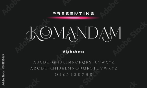 Elegant and modern serif alphabet font uppercase and number fonts victorian typeface
