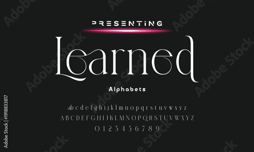Elegant and modern serif alphabet font uppercase and number fonts victorian typeface