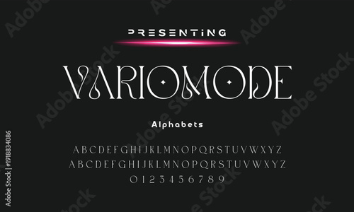 Elegant and modern serif alphabet font uppercase and number fonts victorian typeface