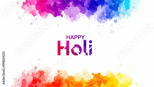 Vibrant Holi celebration with colorful powders and joyful atmosphere