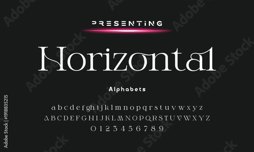 Elegant and modern serif alphabet font uppercase and number fonts victorian typeface