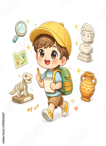 museum adventure, curious boy, child exploration, museum visit, learning experience, educational trip, history discovery, science museum, art gallery, interactive exhibit, childhood wonder, family out