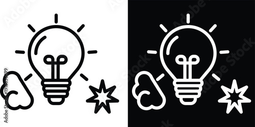 ideate Two-tone version in black and white background