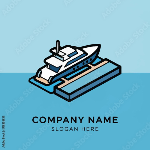 Stylized Ship Illustration on Water Surface.