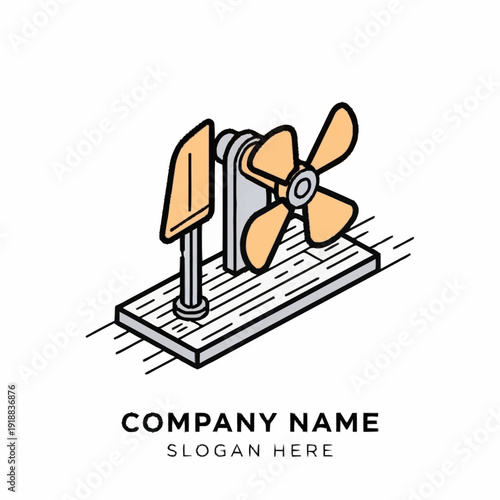 Industrial Electric Motor with Fan Blades.