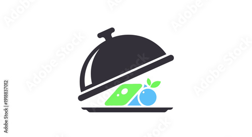 Food Cloche Server Cover Dish Icon.