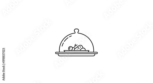 Food covered with a glass dome.