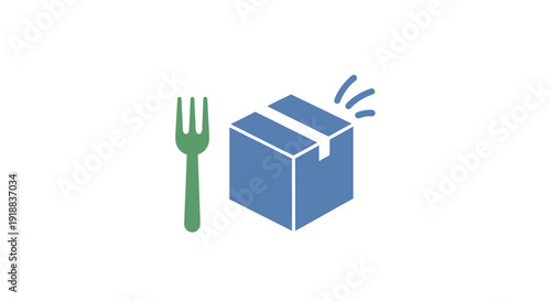 Food delivery box with fork.