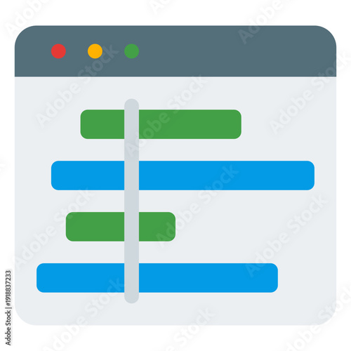 Gantt Chart Icon Flat Vector