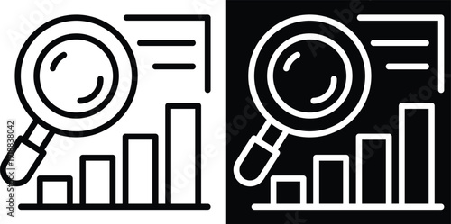 research Two-tone version in black and white background