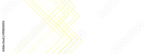 Vector Abstract geometric yellow lines on a clean background, ideal for modern design, web, and technological concepts, providing a dynamic visual element for graphic resources. 