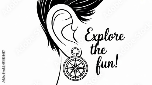 Discover treasure in style with unique ear jewelry featuring a compass and map design. National Silly Earring Day