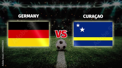 Germany vs Curacao football match motion template live video