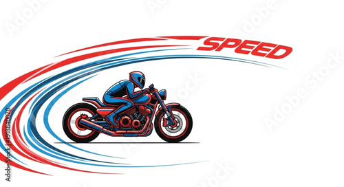 Motorcycle Rider in Motion Blur.