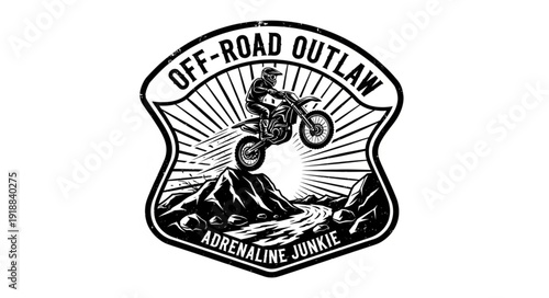 Motorcycle Rider Off Road Badge.