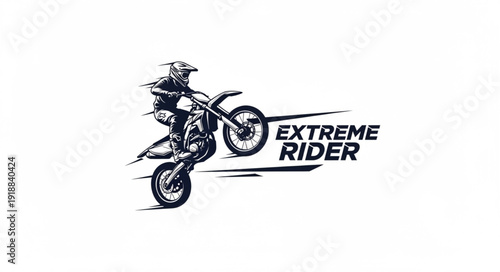 Motorcycle Rider Performing Extreme Stunt.