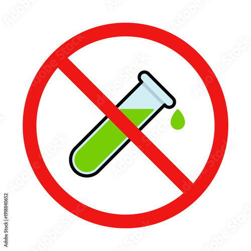 No Chemicals Sign on White Background