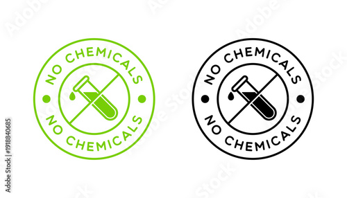 Vector No Chemicals Badge Label