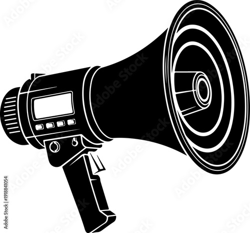 megaphone Digital silhouette vector illustration